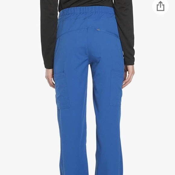 Dickies Dynamix Royal Blue Scrubs Pant Mid Rise Straight Leg Drawstring size S - Picture 2 of 14